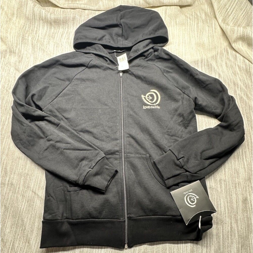 Zipper  Hoodie Size Large, LOVE THIS LIFE With Manifesto On Back , NWT WMN XL